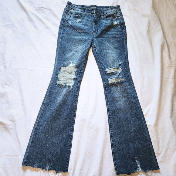 Judy Blue Denim - Judy Blue Distressed Raw Edge Bootcut Jeans | Like New | Size 11/30